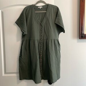 Madewell Olive Green buttoned dress size 1X